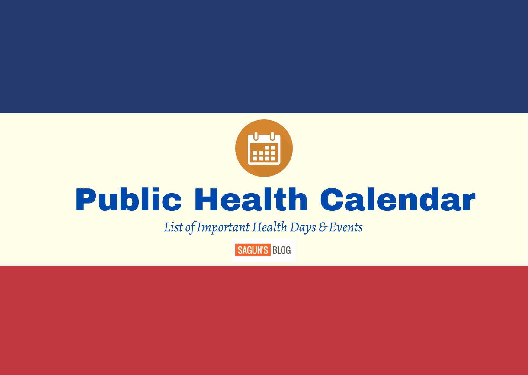 Public Health Calendar List of Important Health Days & Events
