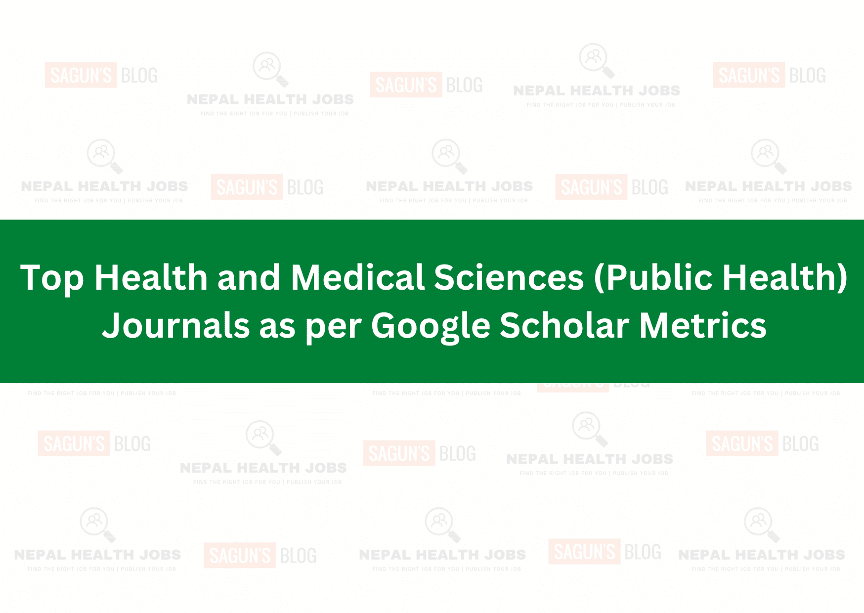 Top Health and Medical Sciences Health) Journals as per Google Metrics