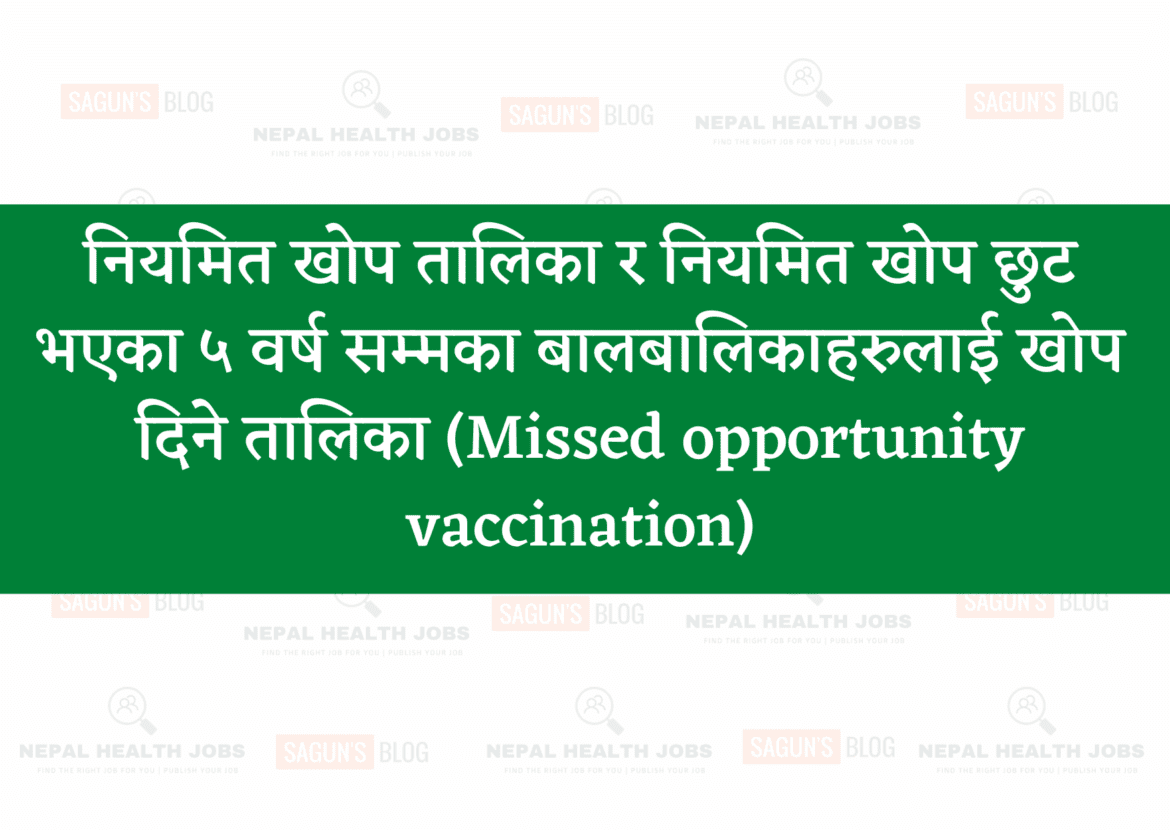 Schedule for Missed Opportunity Vaccination in Nepal