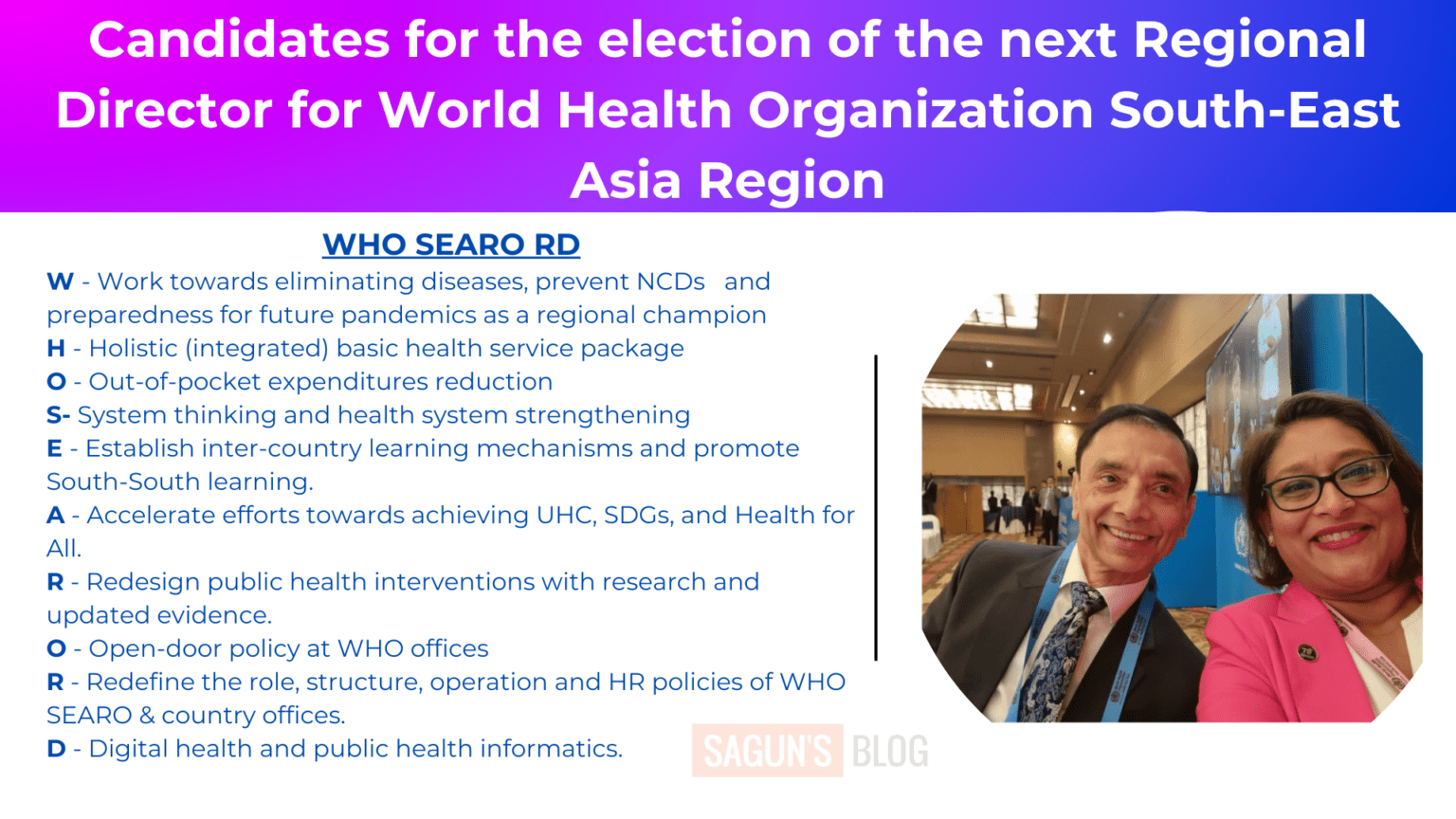 List of Candidates for WHO SEARO Regional Director