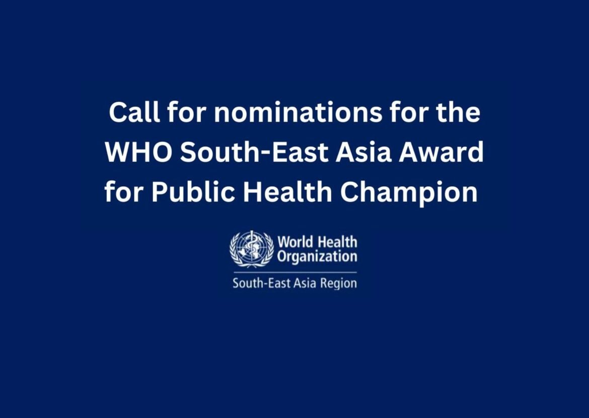 Call for nominations: WHO South-East Asia Award for Public Health Champion
