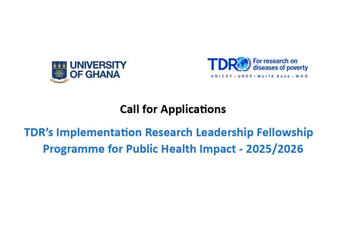 Call for Applications! TDR’s Implementation Research Leadership Fellowship Programme for Public Health Impact - 2025/2026